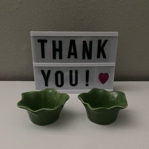 Cute Pair of Ceramic Flower Tealight/Votive Candle Holders